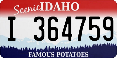 ID license plate I364759