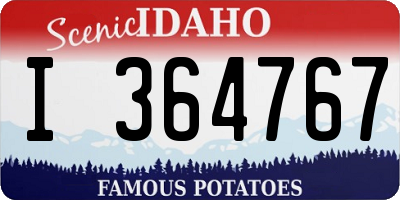ID license plate I364767