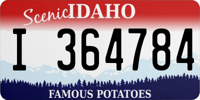 ID license plate I364784