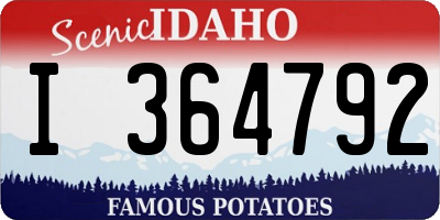 ID license plate I364792