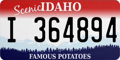 ID license plate I364894