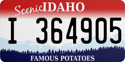 ID license plate I364905