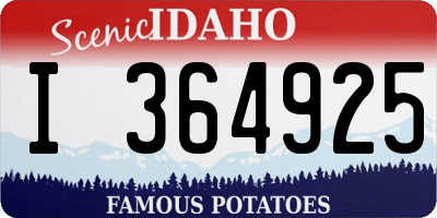 ID license plate I364925