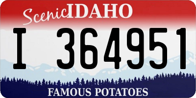 ID license plate I364951