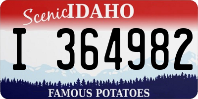 ID license plate I364982