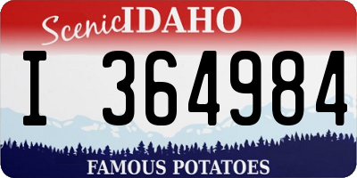 ID license plate I364984