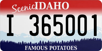 ID license plate I365001