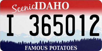 ID license plate I365012