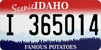 ID license plate I365014