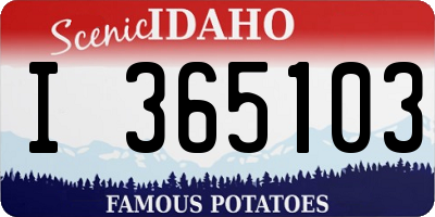 ID license plate I365103
