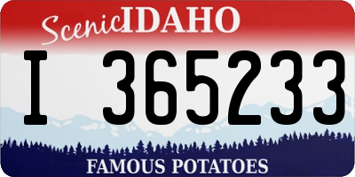 ID license plate I365233