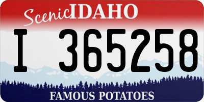 ID license plate I365258