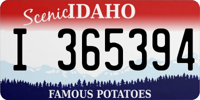 ID license plate I365394