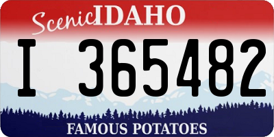 ID license plate I365482