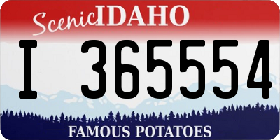 ID license plate I365554