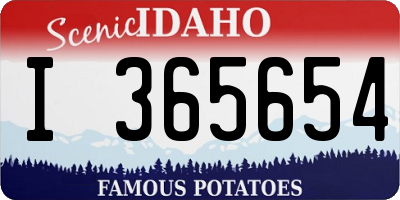 ID license plate I365654