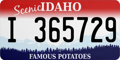 ID license plate I365729