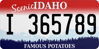 ID license plate I365789