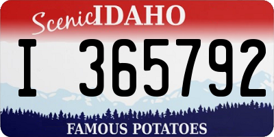 ID license plate I365792