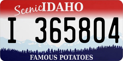 ID license plate I365804