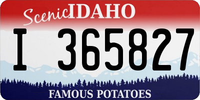 ID license plate I365827
