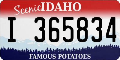 ID license plate I365834