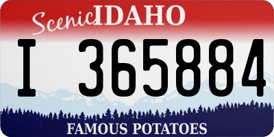 ID license plate I365884