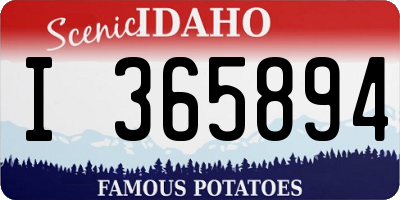 ID license plate I365894