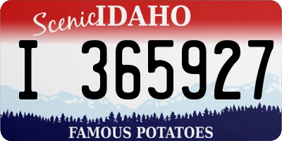 ID license plate I365927
