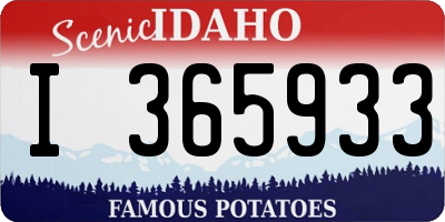 ID license plate I365933