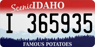 ID license plate I365935