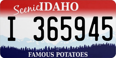 ID license plate I365945