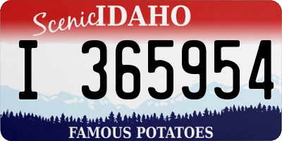ID license plate I365954