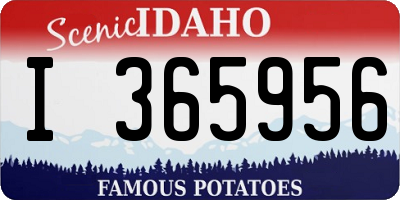 ID license plate I365956