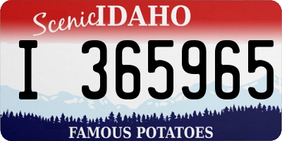 ID license plate I365965