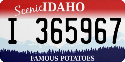 ID license plate I365967