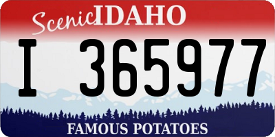 ID license plate I365977