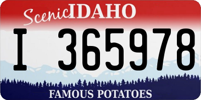 ID license plate I365978