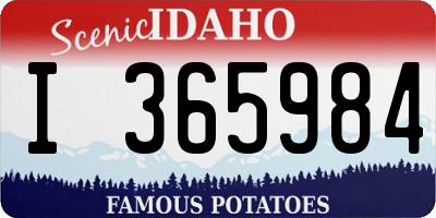 ID license plate I365984