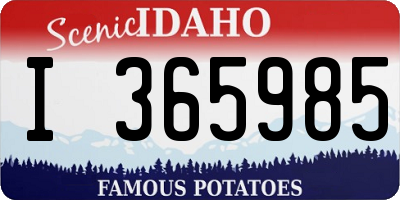 ID license plate I365985