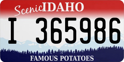 ID license plate I365986