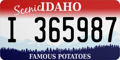 ID license plate I365987