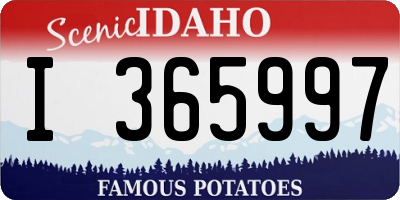 ID license plate I365997