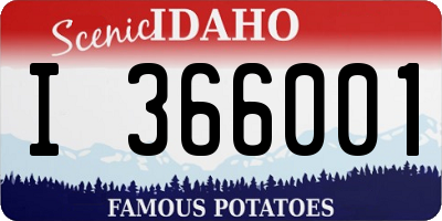 ID license plate I366001