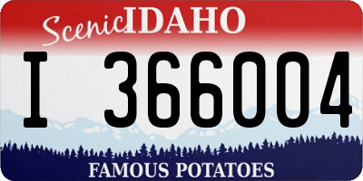 ID license plate I366004