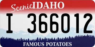 ID license plate I366012