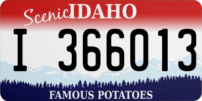 ID license plate I366013