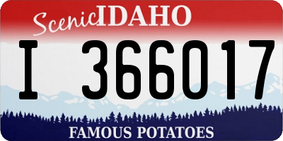 ID license plate I366017