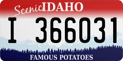 ID license plate I366031