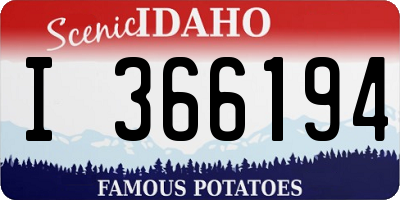 ID license plate I366194